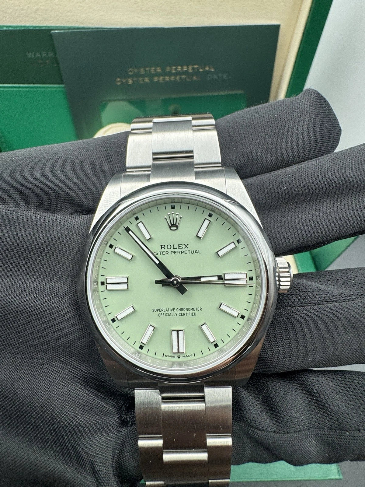 2025 Rolex Oyster Perpetual 41mm 134300 Pistachio Green Dial | Unworn | Complete Set