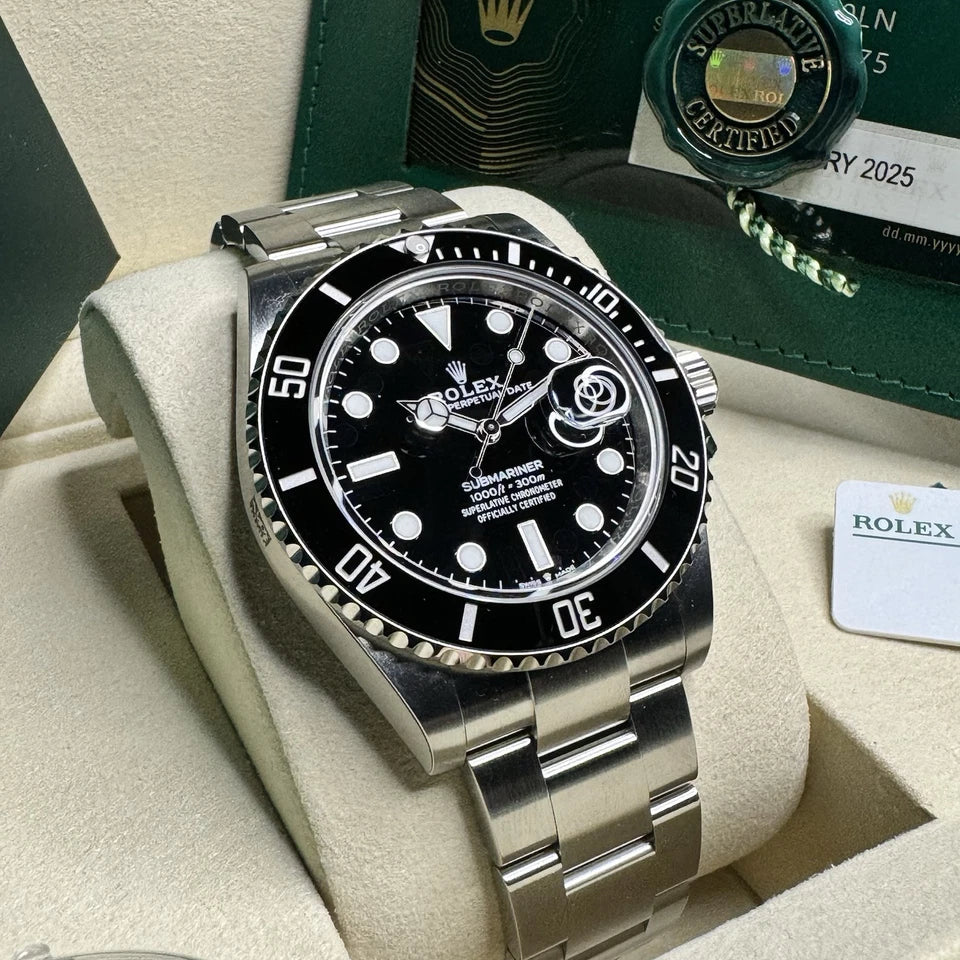 NEW UNWORN 2025 Rolex Submariner Date 41mm – Ref. 126610LN – Black Dial & Black Ceramic Bezel – Factory Stickers – Complete Set