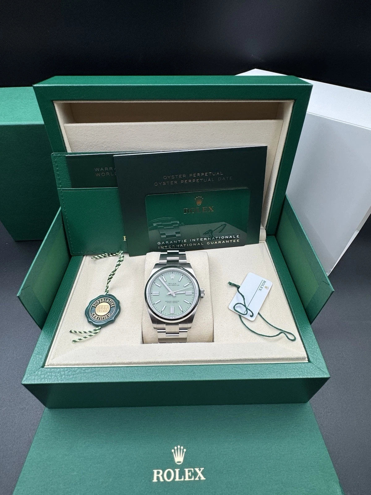 2025 Rolex Oyster Perpetual 41mm 134300 Pistachio Green Dial | Unworn | Complete Set