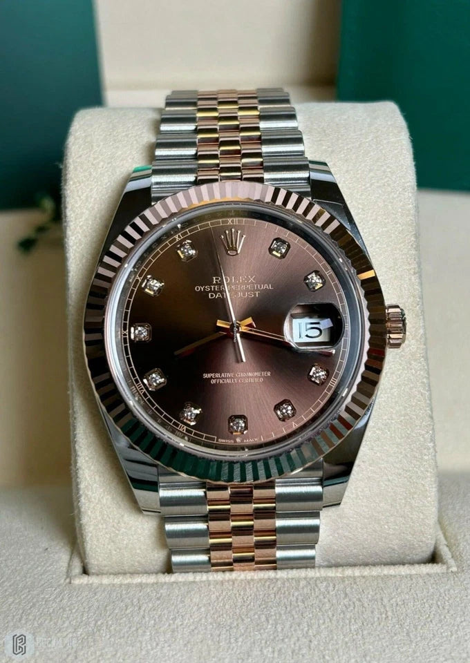 2025 Rolex Datejust 41mm Ref. 126331 – Brown Dial – Fluted Bezel – Jubilee