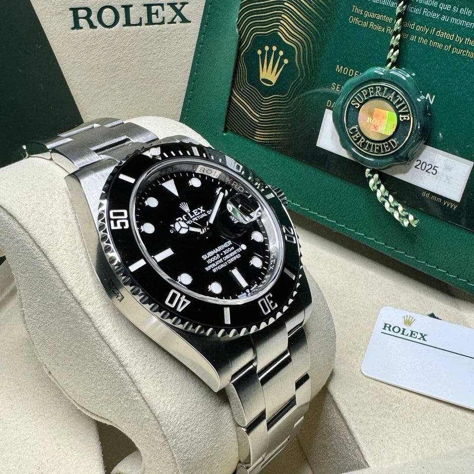 NEW UNWORN 2025 Rolex Submariner Date 41mm – Ref. 126610LN – Black Dial & Black Ceramic Bezel – Factory Stickers – Complete Set
