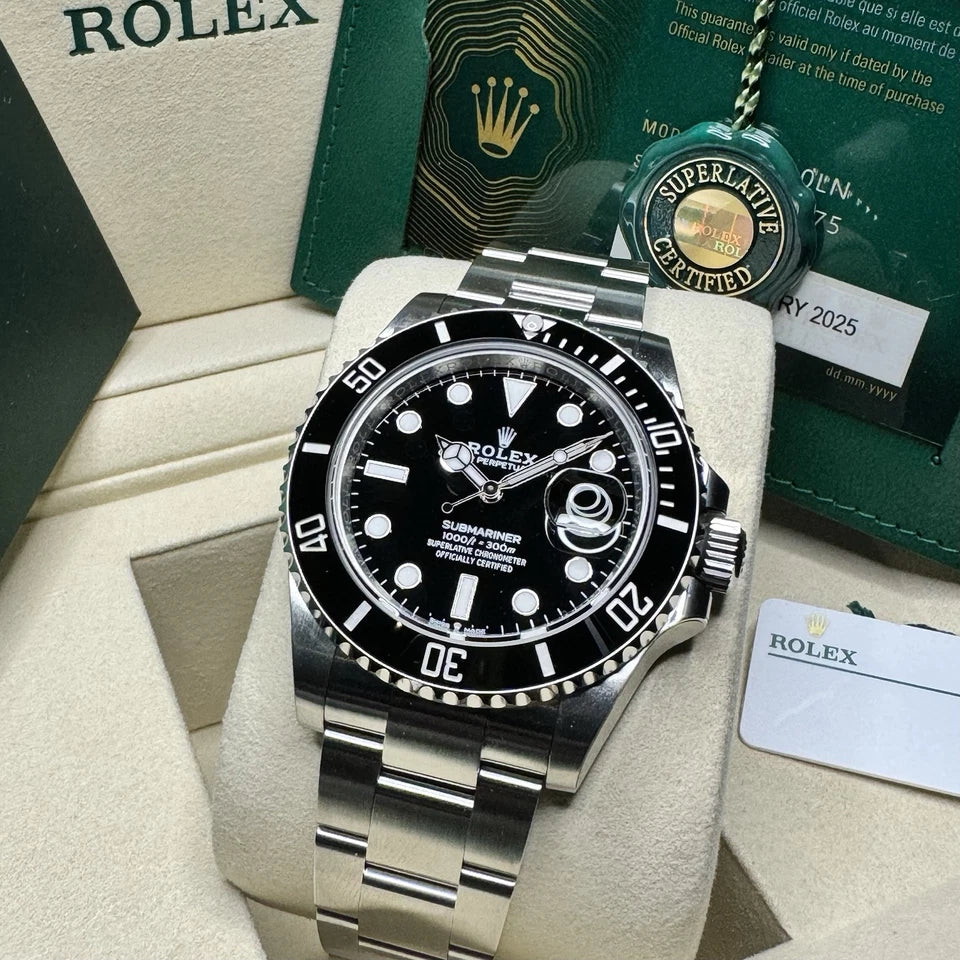 NEW UNWORN 2025 Rolex Submariner Date 41mm – Ref. 126610LN – Black Dial & Black Ceramic Bezel – Factory Stickers – Complete Set